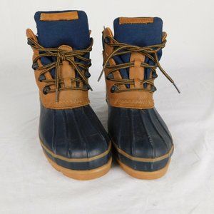 Thermolite Insulated Dark Blue Duck Boots Leather Uppers Women Size 10M Garden